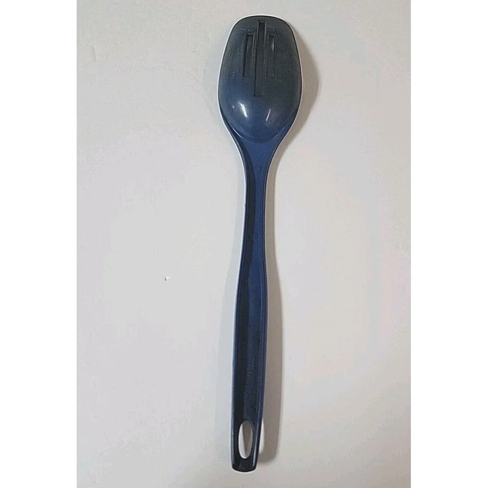 Vintage Foley Dark Blue Nylon Plastic Slotted Spoon 11